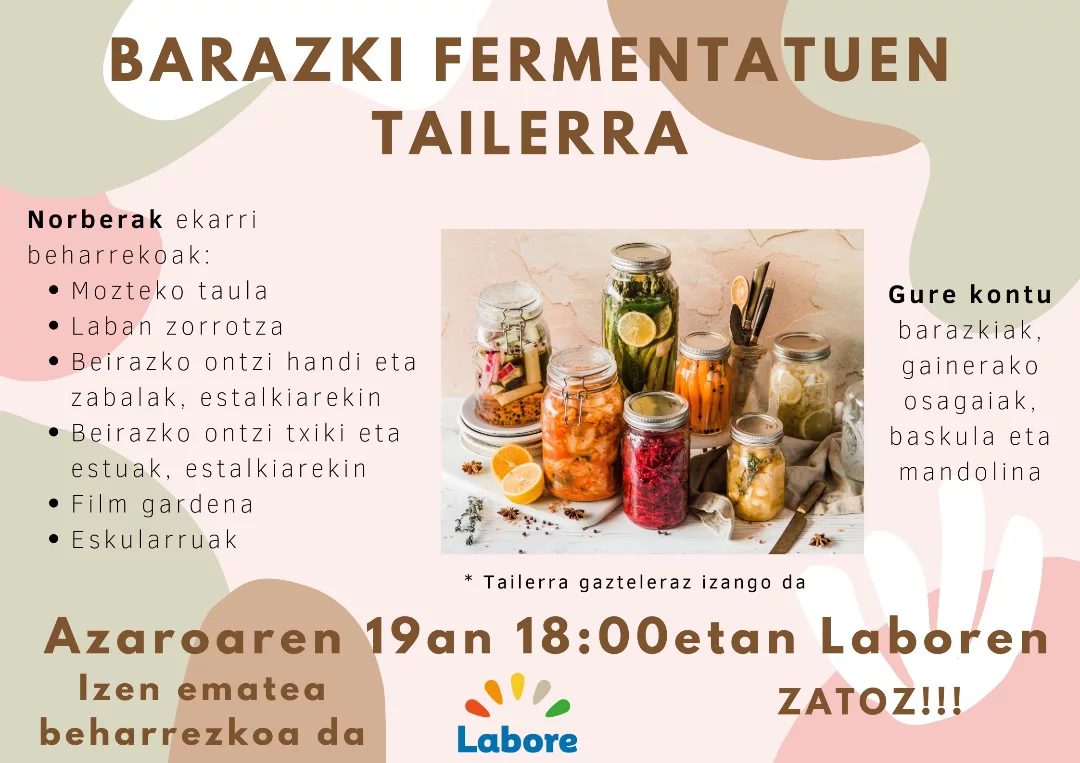 Barazki fermentatuen tailerra