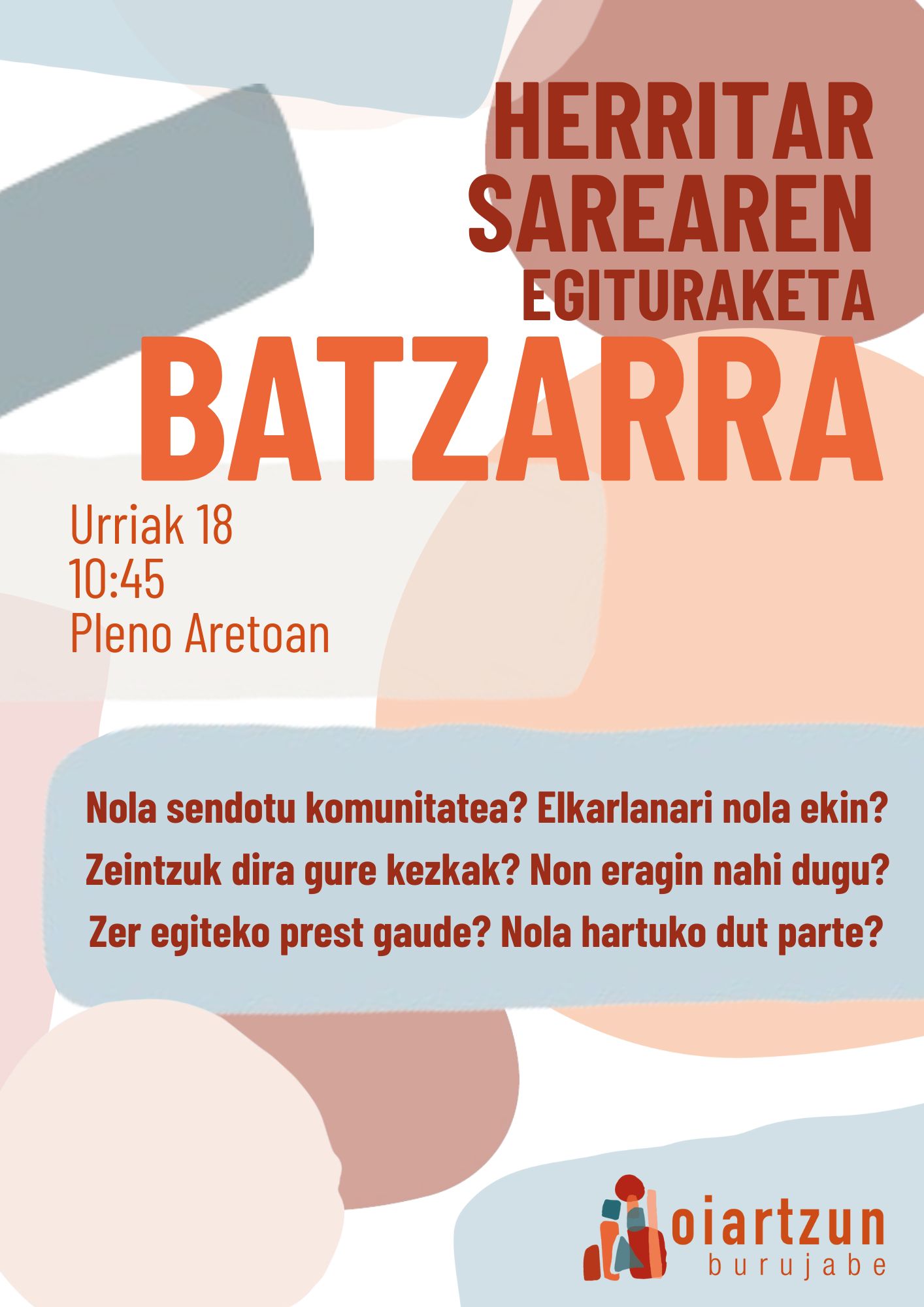 Oiartzun Burujabeko Herritar Sarea osatzeko batzarra