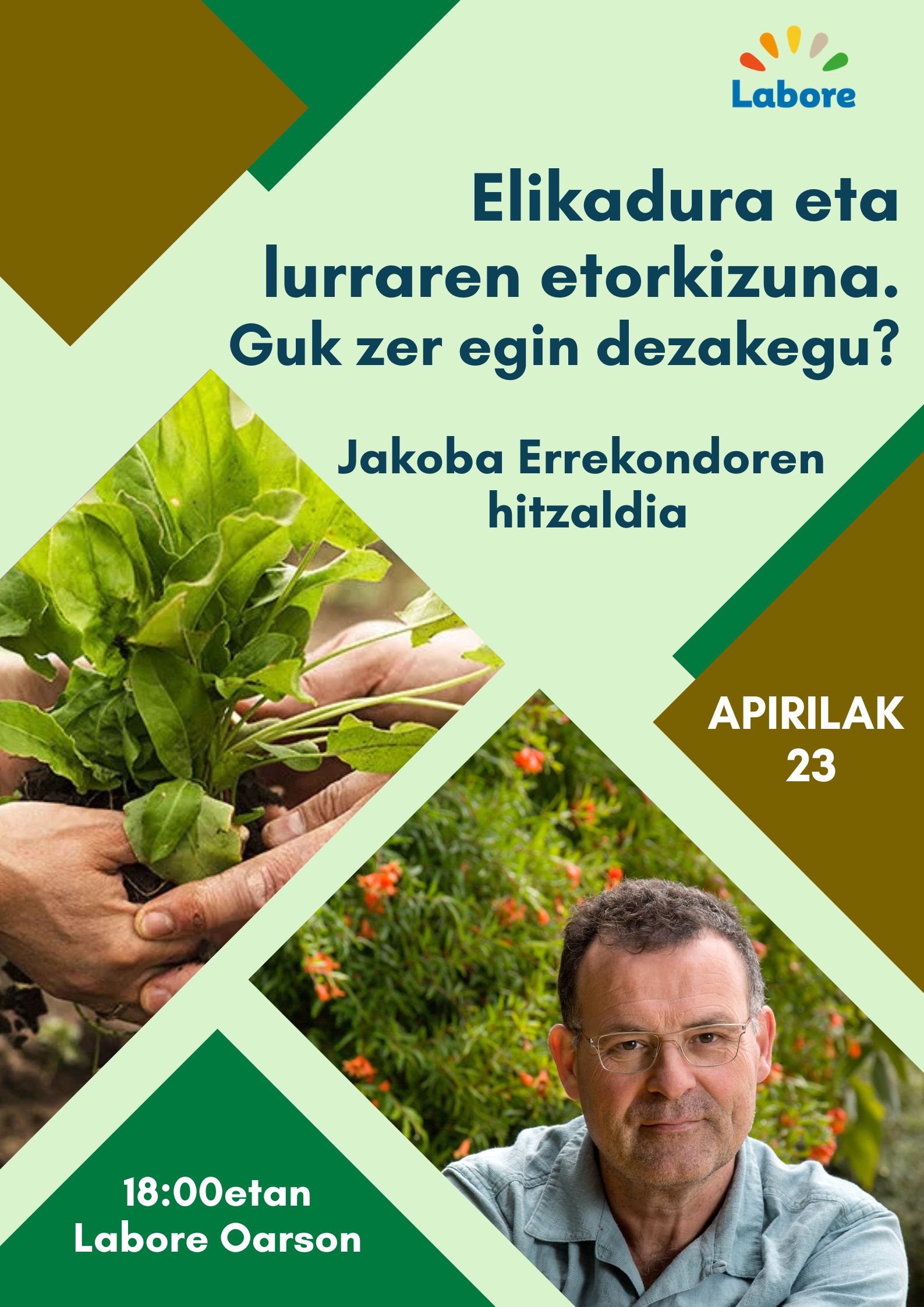 Jakoba Errekondorekin elikadura eta lurraren etorkizunaren inguruan solasean